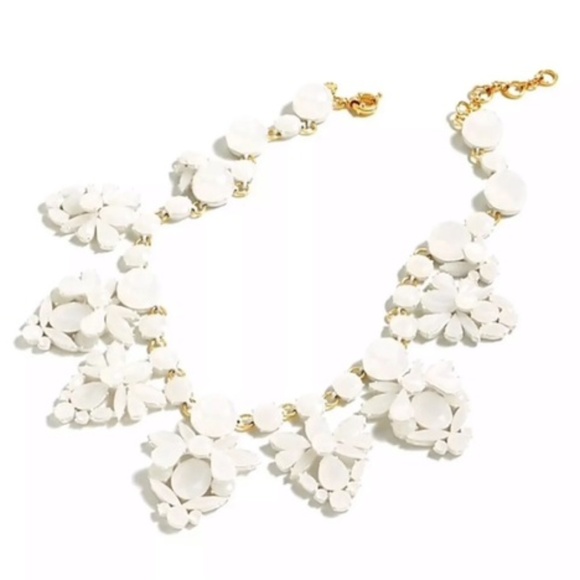 J. Crew Jewelry - J. Crew Fan Crystal Statement Necklace White